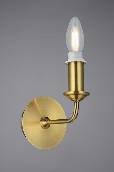 Deco D0361 Banyan 1 Light Switched Wall Lamp Without Shade, E14 Antique Brass