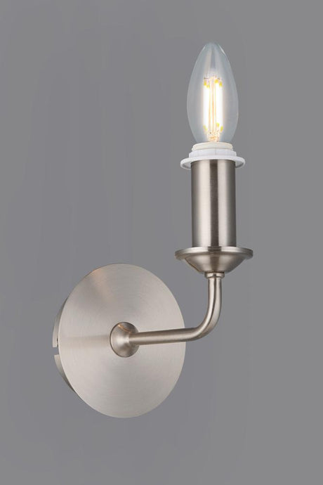 Deco D0362 Banyan 1 Light Switched Wall Lamp Without Shade, E14 Satin Nickel