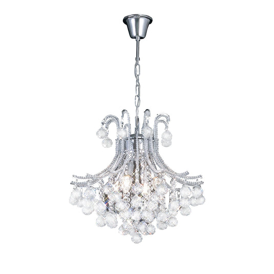 Diyas IL30016 Bask Pendant Round 4 Light Polished Chrome/Crystal - 37882