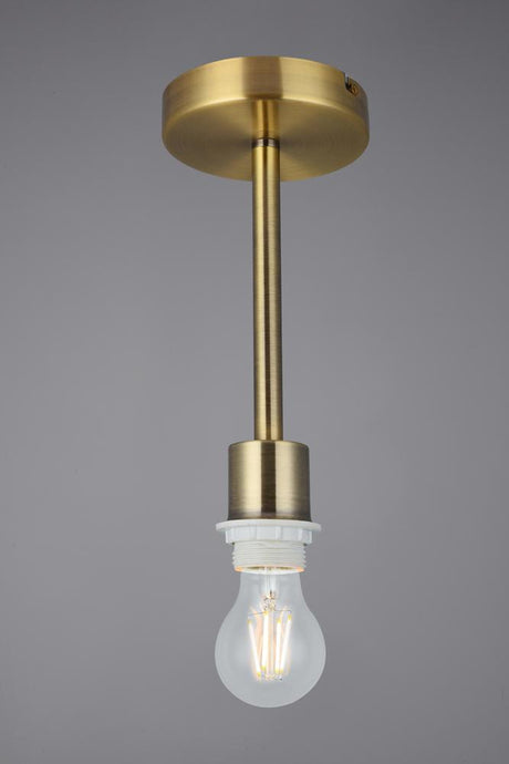 Deco D0331 Baymont Antique Brass 1 Light E27 Universal Semi Ceiling Fixture, Suitable For A Vast Selection Of Shades