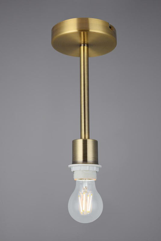 Deco D0331 Baymont Antique Brass 1 Light E27 Universal Semi Ceiling Fixture, Suitable For A Vast Selection Of Shades