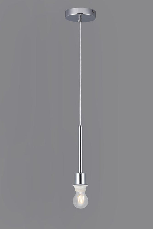 Deco D0333 Baymont Polished Chrome 1 Light E27 Universal 3m Single Pendant, Suitable For A Vast Selection Of Shades