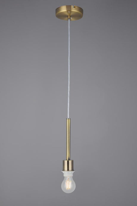 Deco D0334 Baymont Antique Brass 1 Light E27 Universal 3m Single Pendant, Suitable For A Vast Selection Of Shades