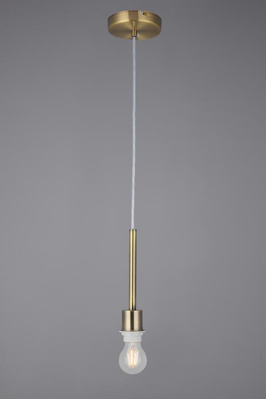 Deco D0334 Baymont Antique Brass 1 Light E27 Universal 3m Single Pendant, Suitable For A Vast Selection Of Shades