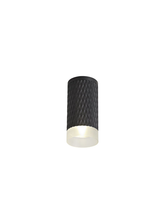 C-Lighting Beam 1 Light 11cm Surface Mounted Ceiling GU10, Sand Black/Acrylic Ring - 29566