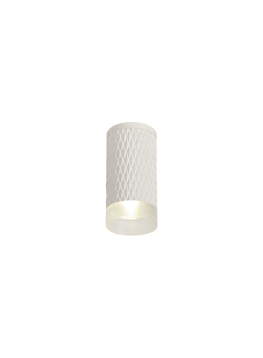 C-Lighting Beam 1 Light 11cm Surface Mounted Ceiling GU10, Sand White/Acrylic Ring - 29567