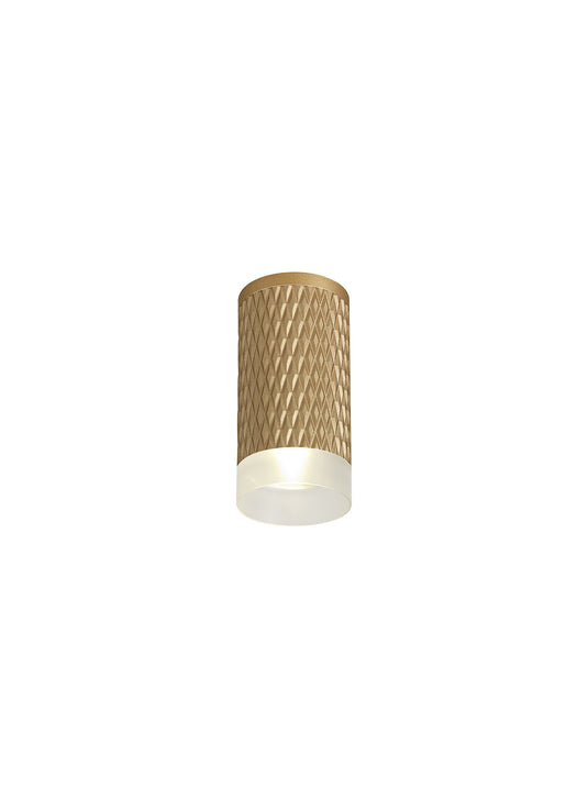 C-Lighting Beam 1 Light 11cm Surface Mounted Ceiling GU10, Champagne Gold/Acrylic Ring - 29568