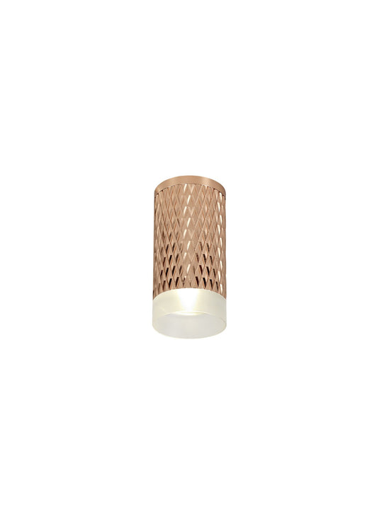 C-Lighting Beam 1 Light 11cm Surface Mounted Ceiling GU10, Rose Gold/Acrylic Ring - 29569