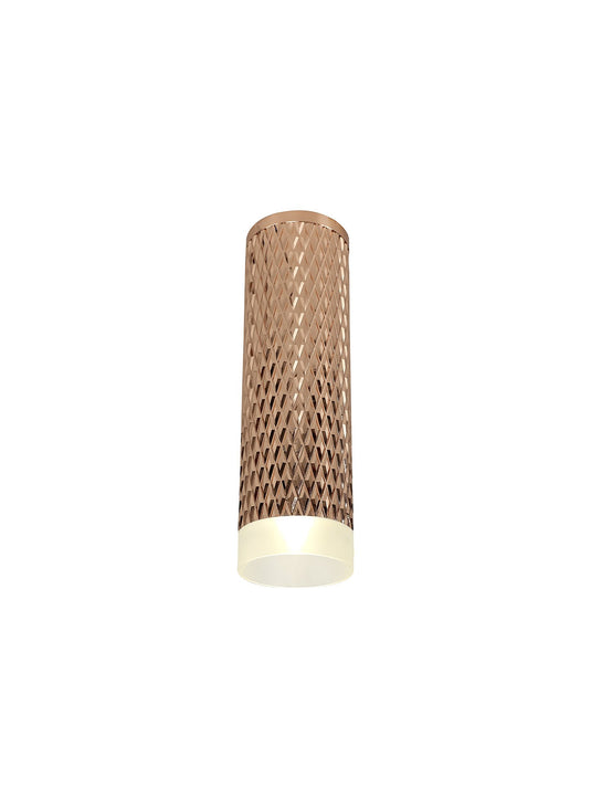 C-Lighting Beam 1 Light 20cm Surface Mounted Ceiling GU10, Rose Gold/Acrylic Ring - 29573