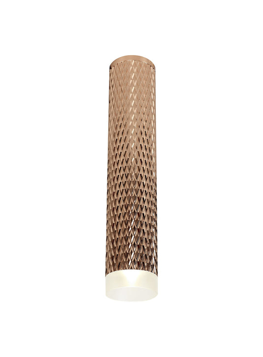 C-Lighting Beam 1 Light 30cm Surface Mounted Ceiling GU10, Rose Gold/Acrylic Ring - 29577