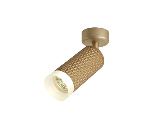 C-Lighting Beam 1 Light Surface Mounted Spotlight GU10, Champagne Gold/Acrylic Ring - 29580