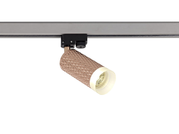 C-Lighting Beam 1 Light Track Spotlight GU10, Rose Gold/Acrylic Ring - 29585