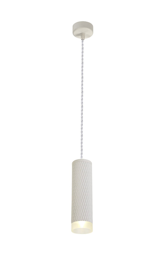 C-Lighting Beam 1 Light 20cm Pendant Light GU10, Sand White/Acrylic Ring - 29593