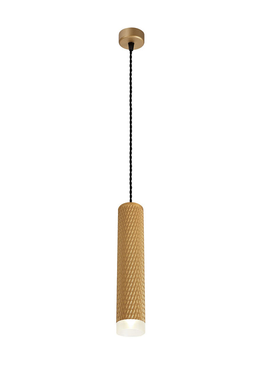 C-Lighting Beam 1 Light 30cm Pendant Light GU10, Champagne Gold/Acrylic Ring - 29600