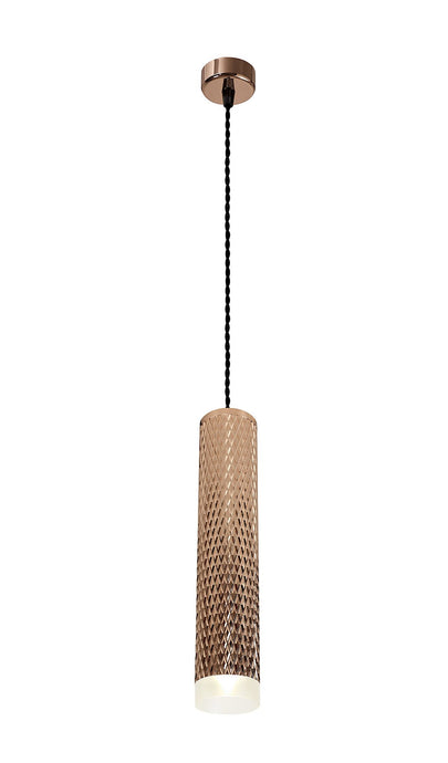 C-Lighting Beam 1 Light 30cm Pendant Light GU10, Rose Gold/Acrylic Ring - 29606