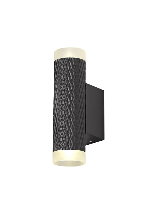 C-Lighting Beam 2 Light Wall Lamp GU10, Sand Black/Acrylic Rings - 29613