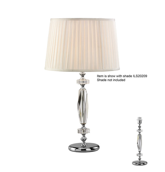 Diyas IL11022 Bella Crystal Table Lamp WITHOUT SHADE 1 Light Silver Finish - 37847