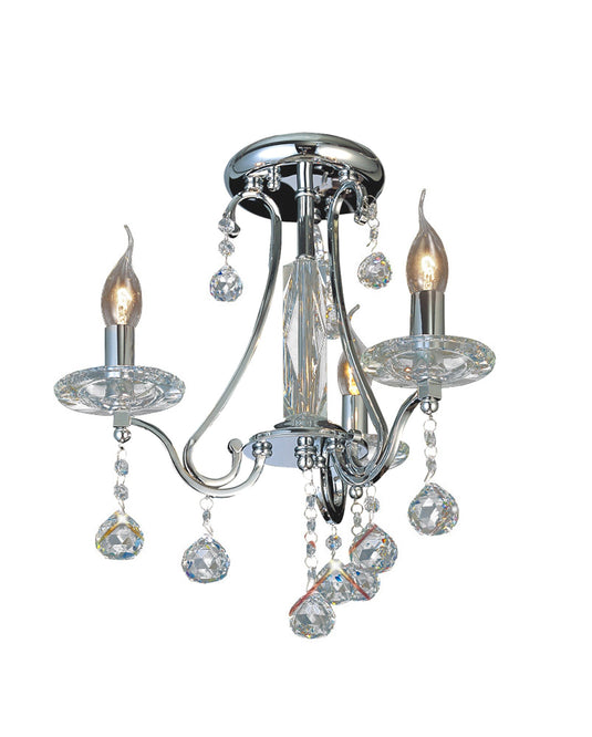 Diyas IL30113 Bianco Ceiling 3 Light Polished Chrome/Crystal - 37967