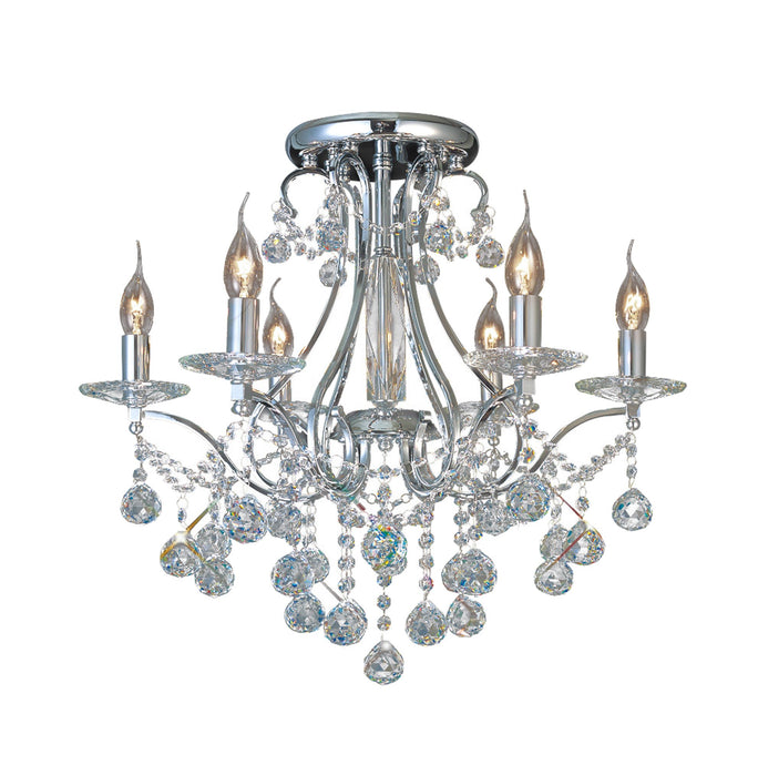 Diyas IL30116 Bianco Ceiling 6 Light Polished Chrome/Crystal - 37968