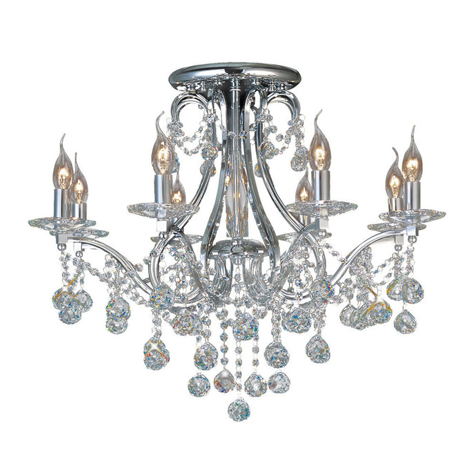 Diyas IL30118 Bianco Ceiling 8 Light Polished Chrome/Crystal - 37969