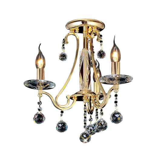 Diyas IL30213 Bianco Ceiling 3 Light French Gold/Crystal - 37997