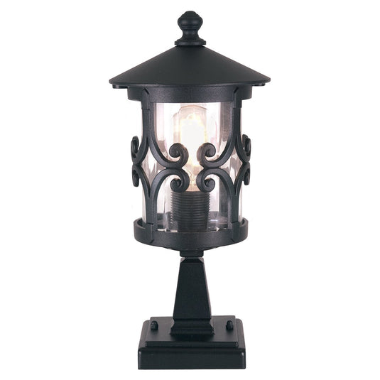 Elstead Lighting BL12-BLACK Hereford 1 Light Pedestal Lantern