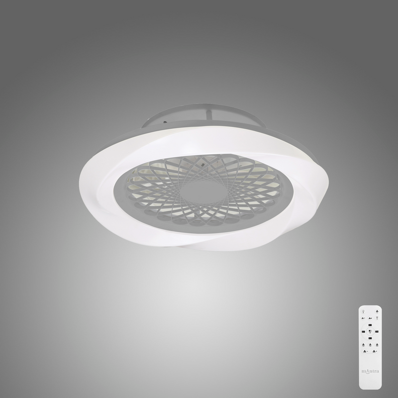 Load image into Gallery viewer, Mantra M7507 Boreal 70W LED Dimmable Ceiling Light With Built-In 35W DC Reversible Fan Silver Finish (Remote Control) - 43368
