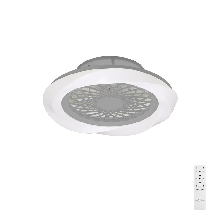 Mantra M7507 Boreal 70W LED Dimmable Ceiling Light With Built-In 35W DC Reversible Fan Silver Finish (Remote Control) - 43368