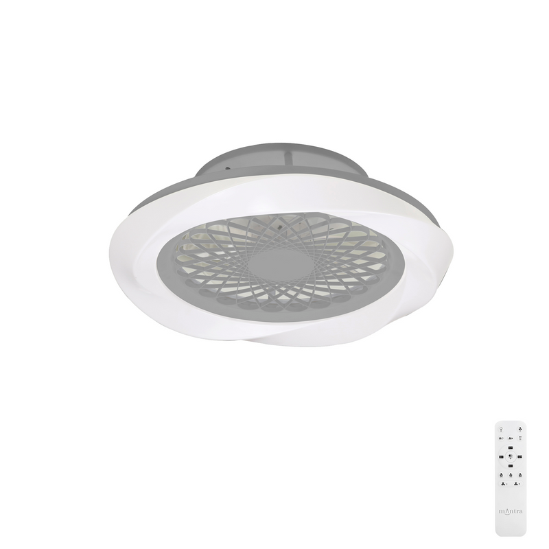 Load image into Gallery viewer, Mantra M7507 Boreal 70W LED Dimmable Ceiling Light With Built-In 35W DC Reversible Fan Silver Finish (Remote Control) - 43368
