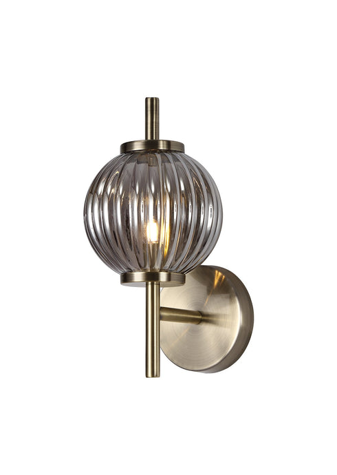 C-Lighting Bowden Wall Lamp, 1 x G9, Antique Brass/Smoked Glass - 29010