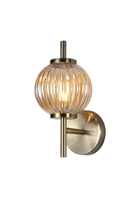 C-Lighting Bowden Wall Lamp, 1 x G9, Antique Brass/Amber Glass - 29011