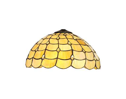 C-Lighting Brook, Tiffany 40cm Shade Only Suitable For Pendant/Ceiling/Table Lamp, Beige/Clear Crystal - 28865