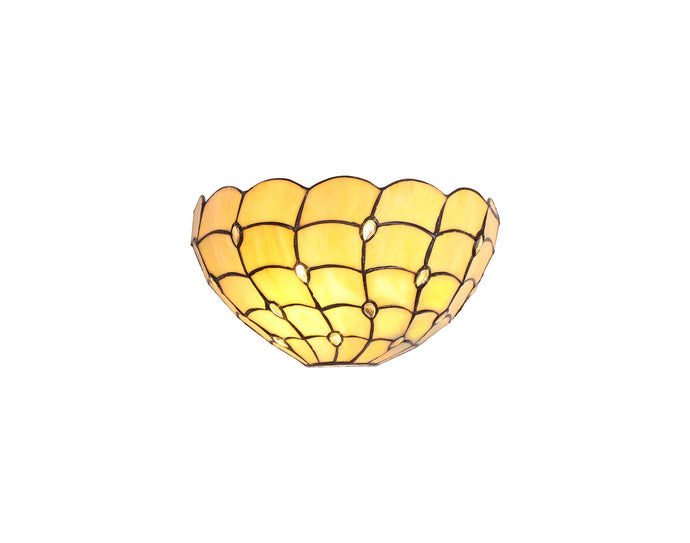 C-Lighting Brook Tiffany 30cm Wall Lamp, 2 x E14, Beige/Clear Crystal - 28866