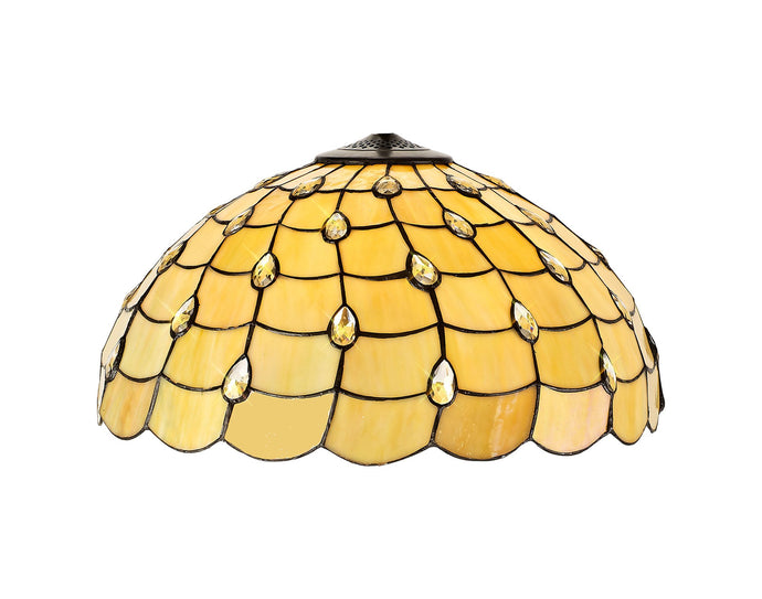 C-Lighting Brook, Tiffany 50cm Non-electric Shade Suitable For Pendant/Ceiling/Table Lamp, Beige/Clear Crystal - 28867