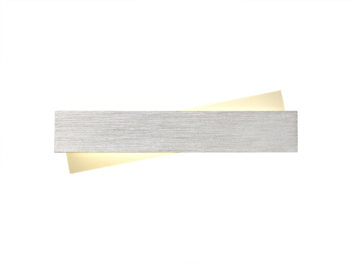 C-Lighting Buckland Wall Lamp, 1 x 8W LED, 3000K, 640lm, Brushed Aluminium/Frosted White, 3yrs Warranty - 28648