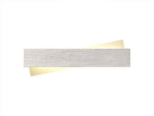 C-Lighting Buckland Wall Lamp, 1 x 8W LED, 3000K, 640lm, Brushed Aluminium/Frosted White, 3yrs Warranty - 28648