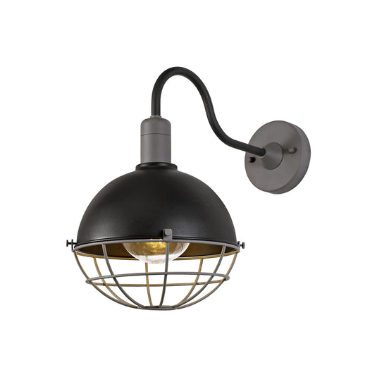 C-Lighting Buxton Wall Lamp, 1 Light E27, IP65, Matt Black/Grey, 2yrs Warranty - 29281