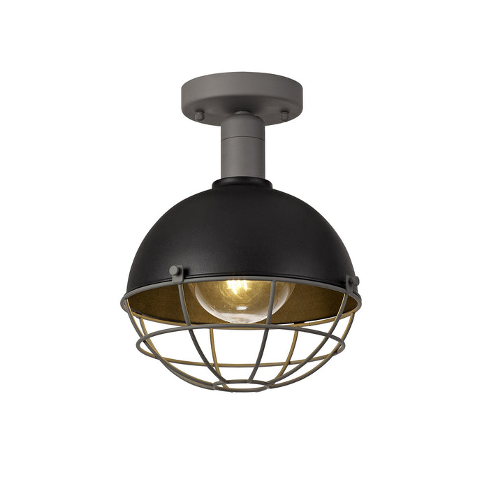 C-Lighting Buxton Ceiling, 1 Light E27, IP65, Matt Black/Grey, 2yrs Warranty - 29283