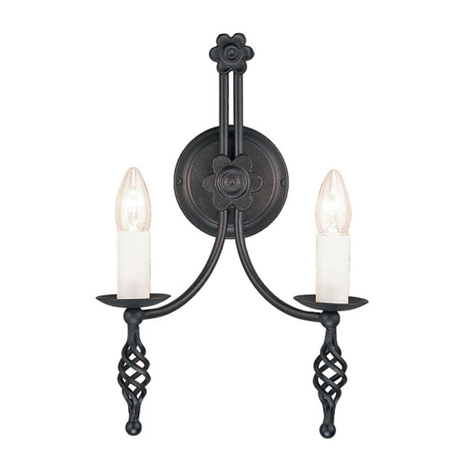 Elstead Lighting BY2-BLACK Belfry 2 Light Wall Light Black