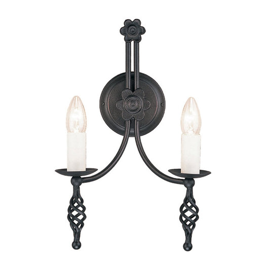 Elstead Lighting BY2-BLACK Belfry 2 Light Wall Light Black
