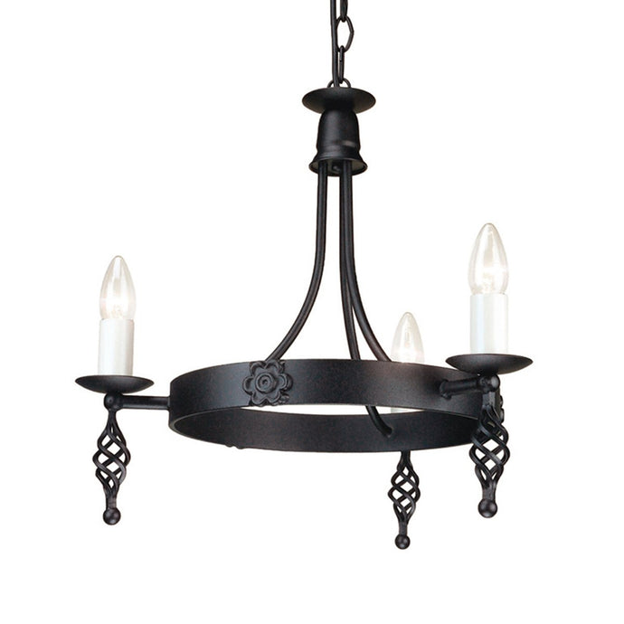 Elstead Lighting BY3-BLACK Belfry 3 Light Chandelier Black