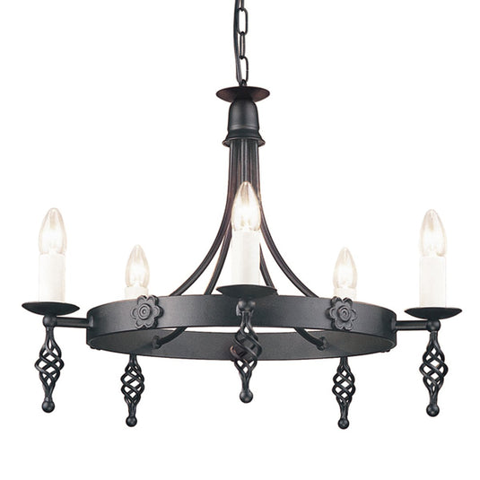 Elstead Lighting BY5-BLACK Belfry 5 Light Chandelier Black