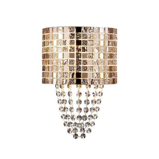 Diyas IL31621 Camden Wall Lamp 2 Light G9 Rose Gold/Mosaic Glass/Crystal - 38432
