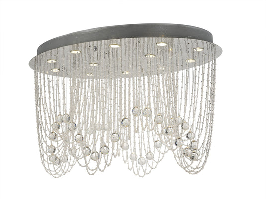 Diyas IL31393 Camilla Ceiling Oval 12 Light GU10 Polished Chrome/Crystal Item Weight: 17.5kg - 38358