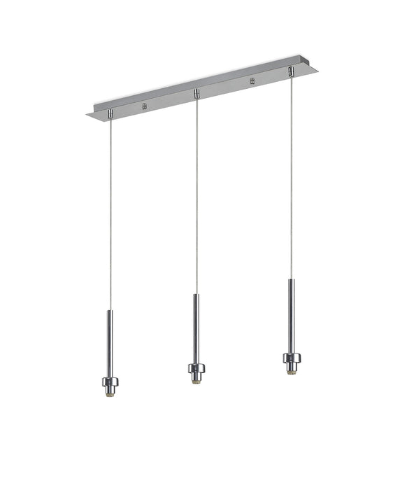 C-Lighting Capel Polished Chrome 3 Light G9 Universal 2m Linear Pendant, Suitable For A Vast Selection Of Glass Shades - 32966