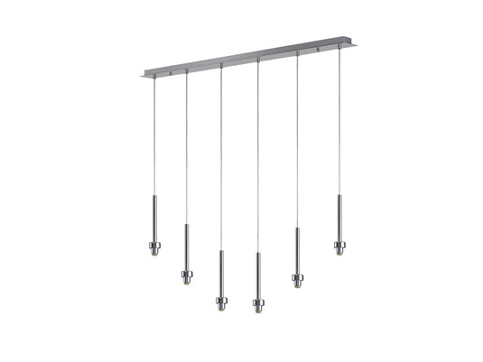 C-Lighting Capel Polished Chrome 6 Light G9 Universal 2m Linear Pendant, Suitable For A Vast Selection Of Glass Shades - 32967
