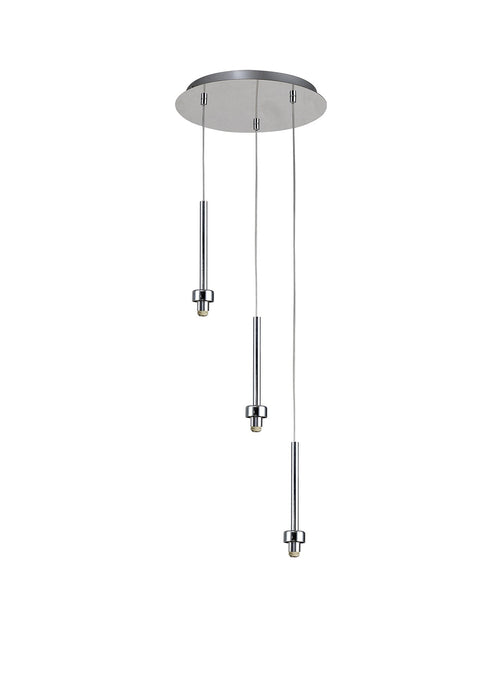 C-Lighting Capel Polished Chrome 3 Light G9 Universal 2m Round Pendant, Suitable For A Vast Selection Of Glass Shades - 32968