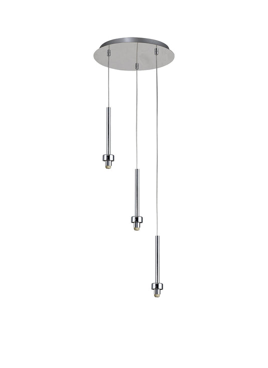 C-Lighting Capel Polished Chrome 3 Light G9 Universal 2m Round Pendant, Suitable For A Vast Selection Of Glass Shades - 32968