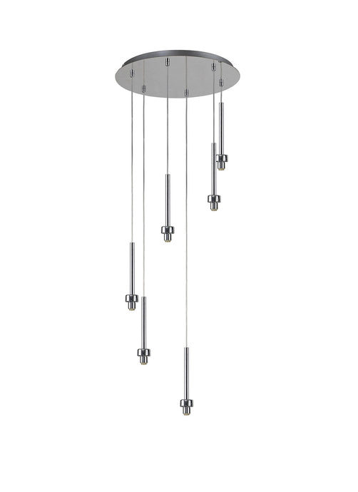 C-Lighting Capel Polished Chrome 6 Light G9 Universal 2.5m Round Multiple Pendant, Suitable For A Vast Selection Of Glass Shades - 32969