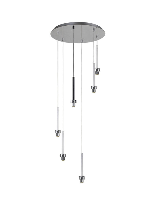 C-Lighting Capel Polished Chrome 6 Light G9 Universal 2.5m Round Multiple Pendant, Suitable For A Vast Selection Of Glass Shades - 32969